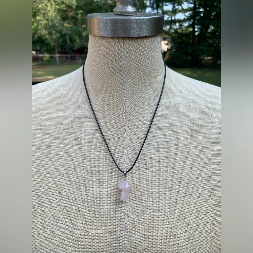 Handmade Genuine Stone Mushroom Amulet Necklace - Picture 6 of 10